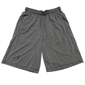 Under Armour Shorts 9" Mens Medium Gray Loose Basketball Performance Athletic